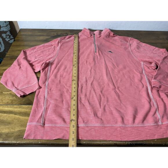 Tommy Bahama Big & Tall Tobago Bay 1/4 Zip Pullover Sweater Size 2XLB Coral - Picture 5 of 8